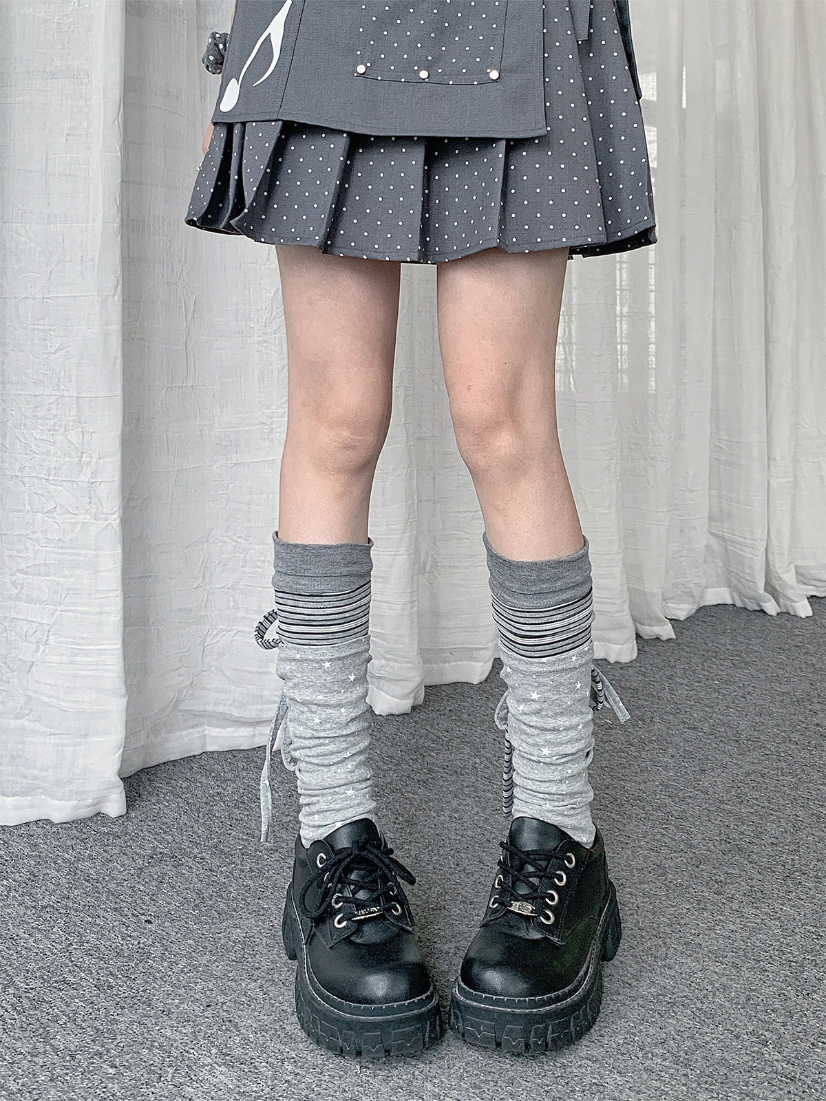Star & Stripe Tie Slouch Leg Warmers