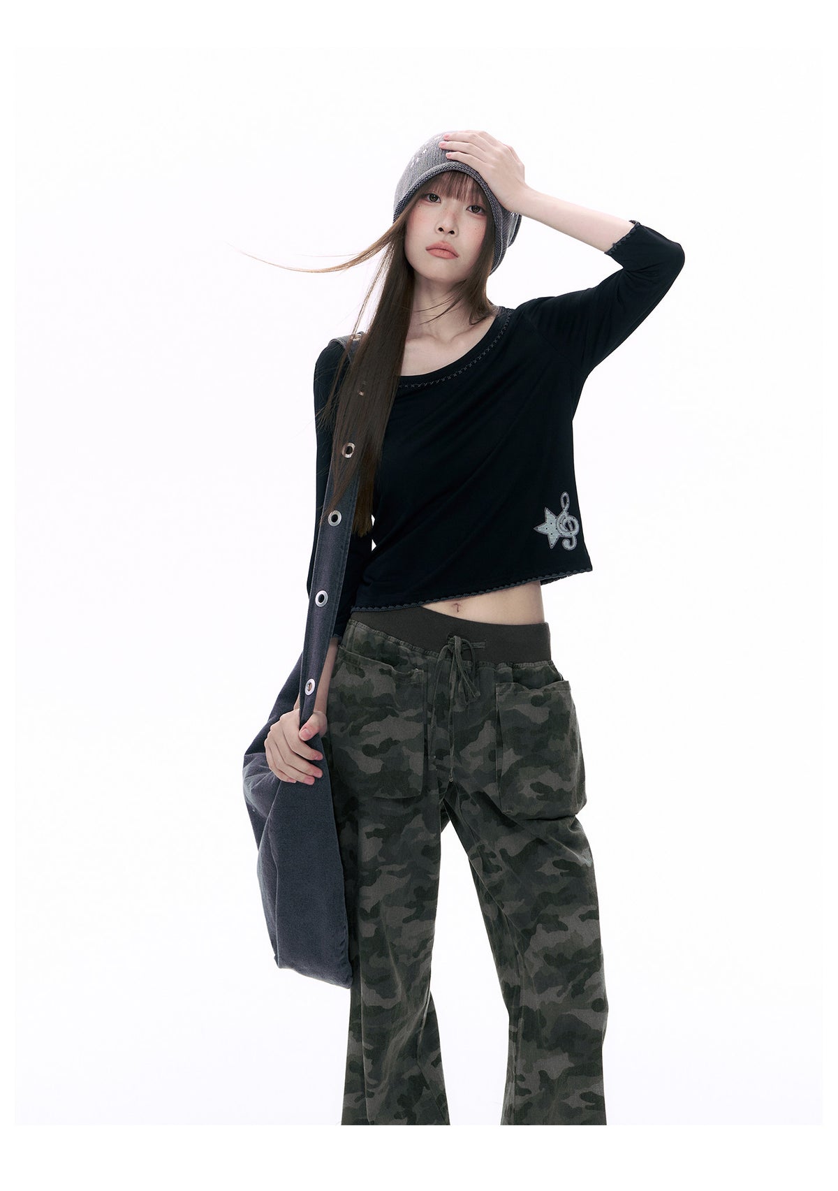 Music Star Back-Tie 3/4 Sleeve Top
