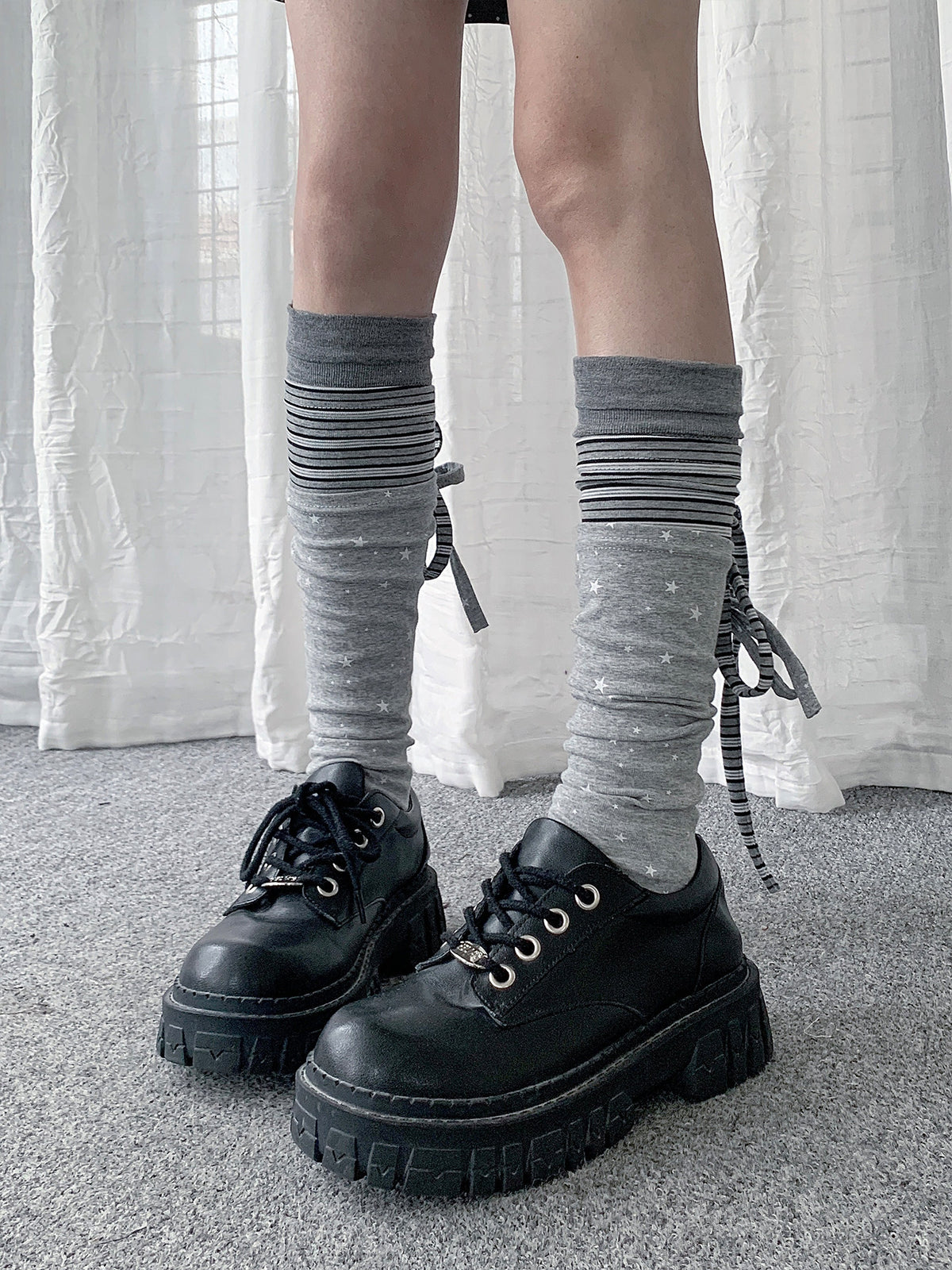 Star & Stripe Tie Slouch Leg Warmers