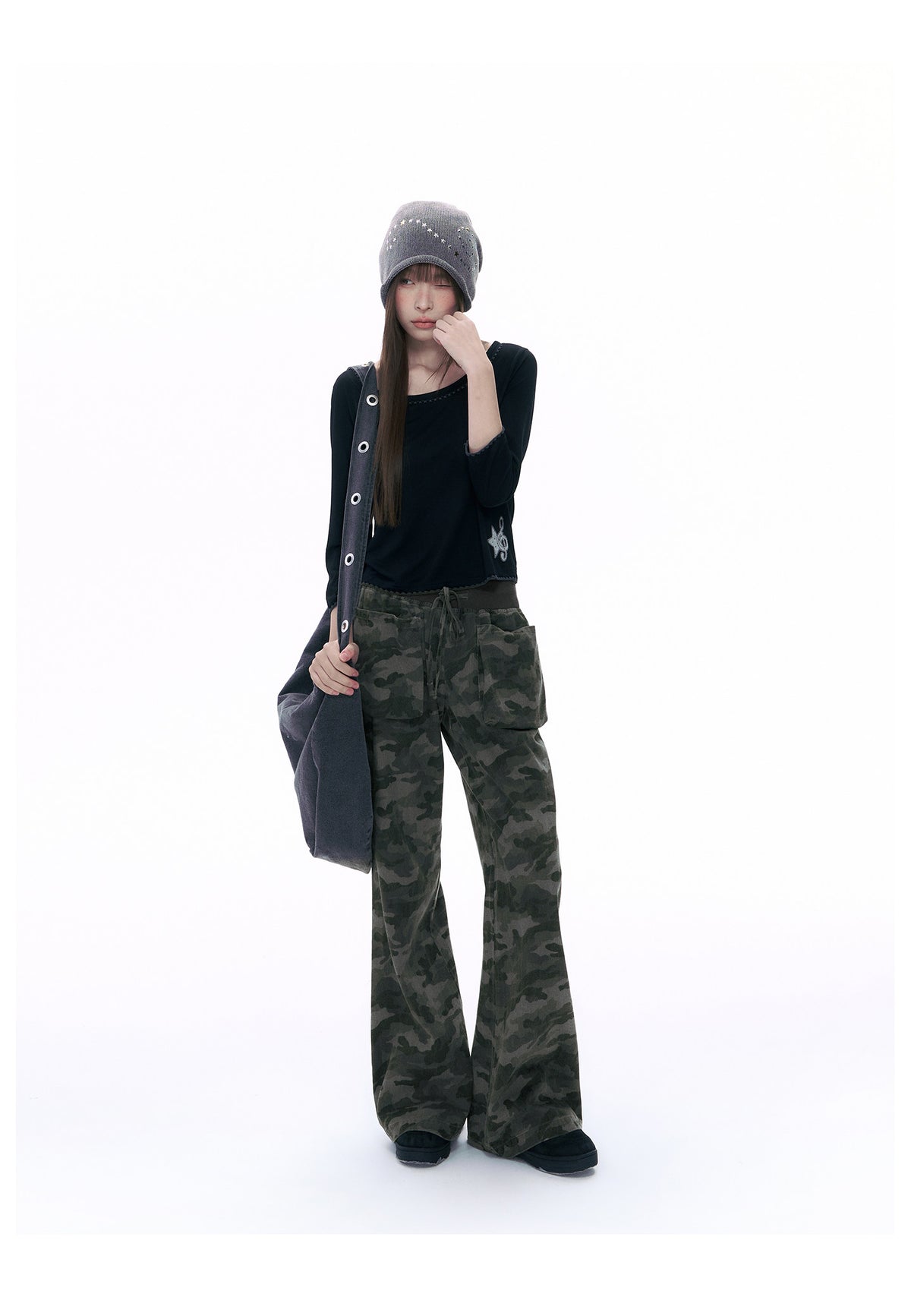 Music Star Back-Tie 3/4 Sleeve Top