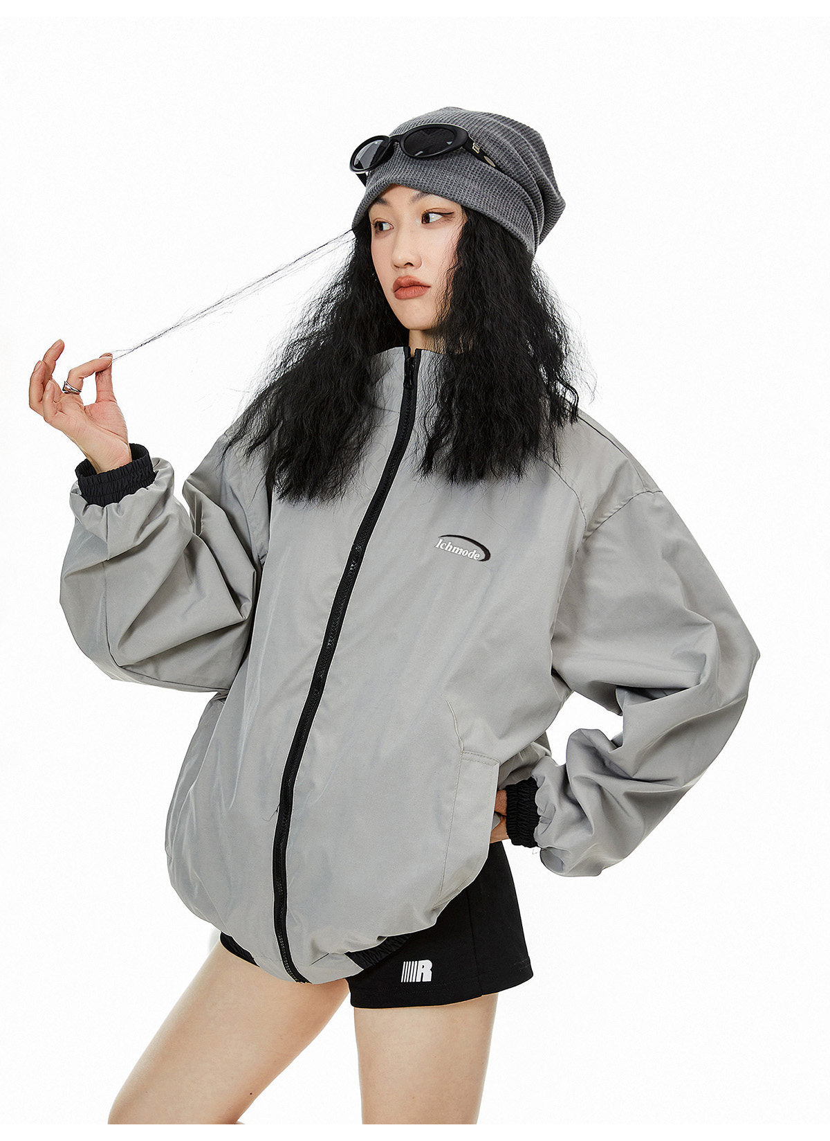 Reversible Nylon Stadium Jacket — 3-Stripe Embroidery