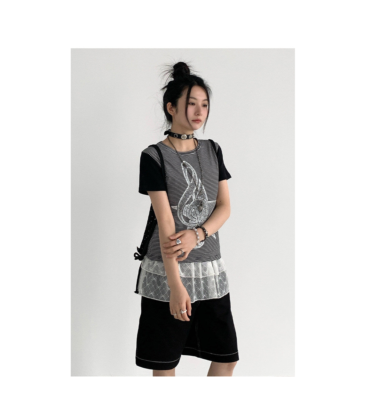 Faded Treble Star-Sleeve Graphic Tee