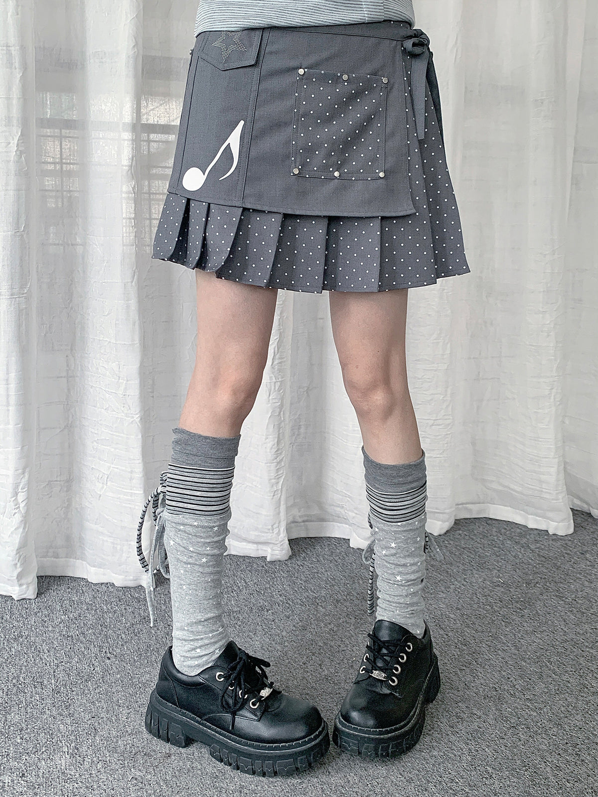 Star & Stripe Tie Slouch Leg Warmers