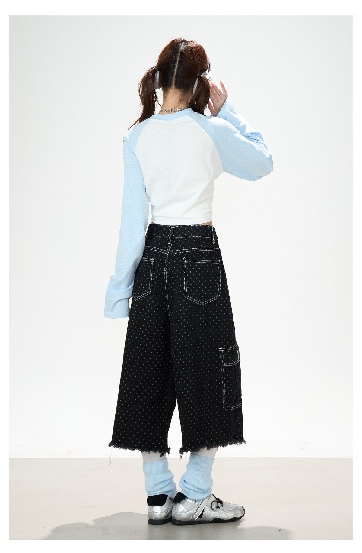 Badge Graphic Raglan Long Sleeve Top