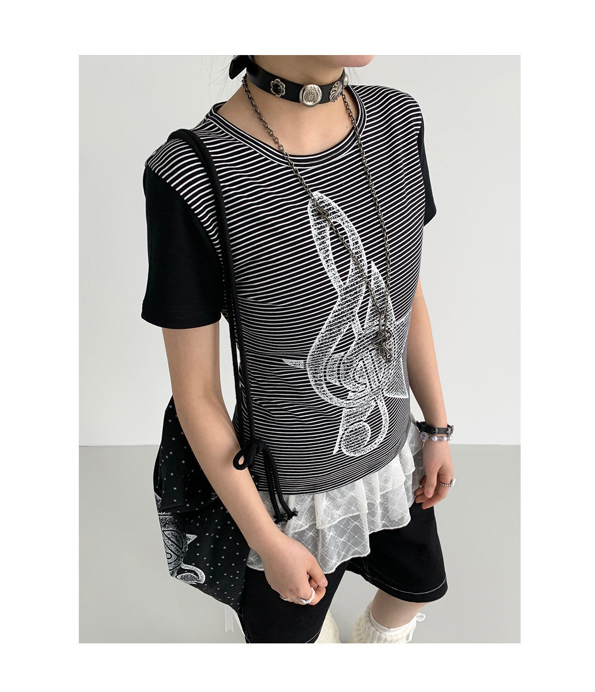 Faded Treble Star-Sleeve Graphic Tee