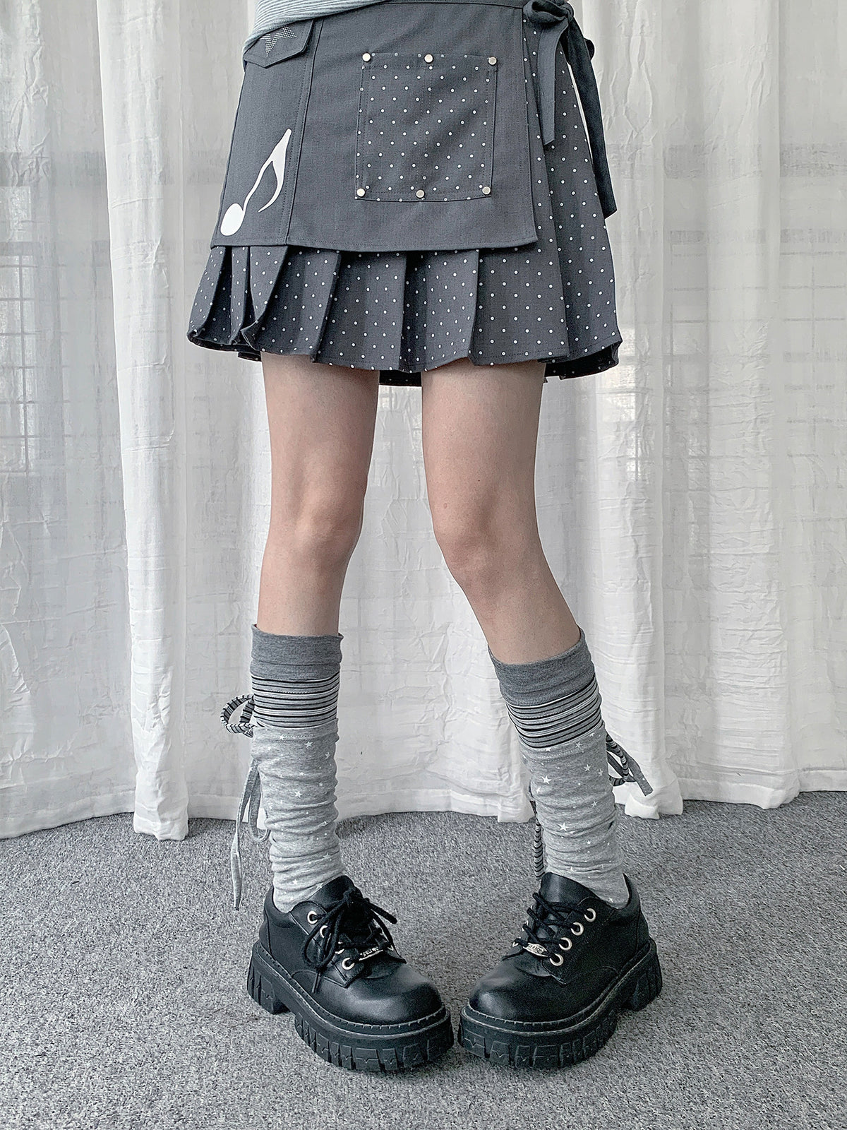 Star & Stripe Tie Slouch Leg Warmers
