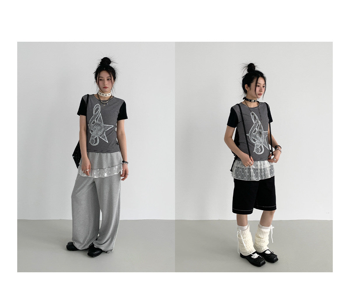 Faded Treble Star-Sleeve Graphic Tee