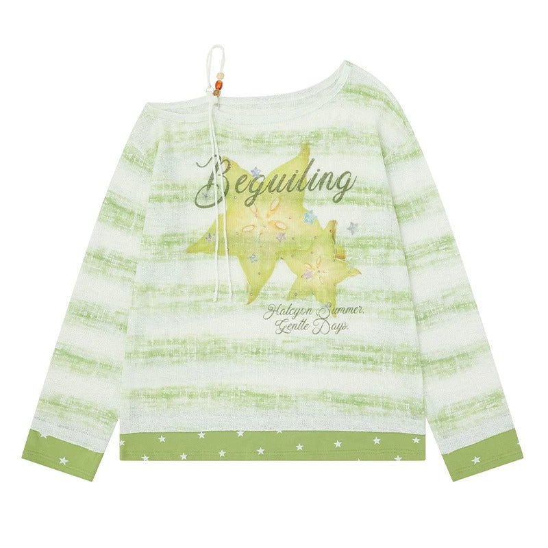 Pastel Tie-Dye Stripe Long Sleeve Top & Layering Cami