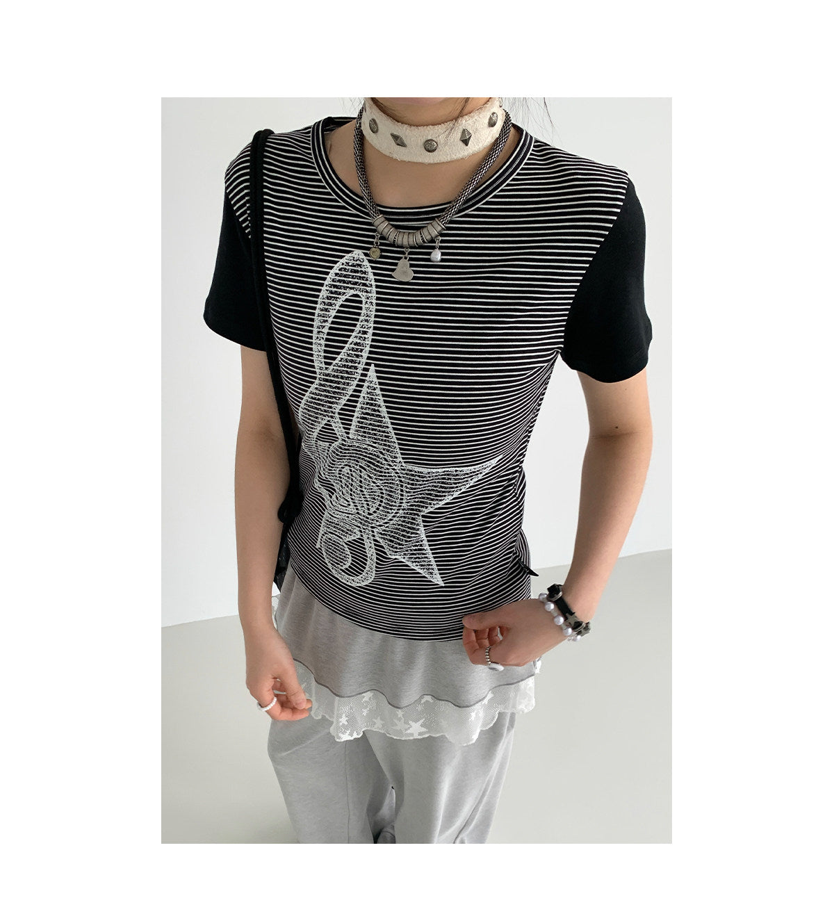 Faded Treble Star-Sleeve Graphic Tee