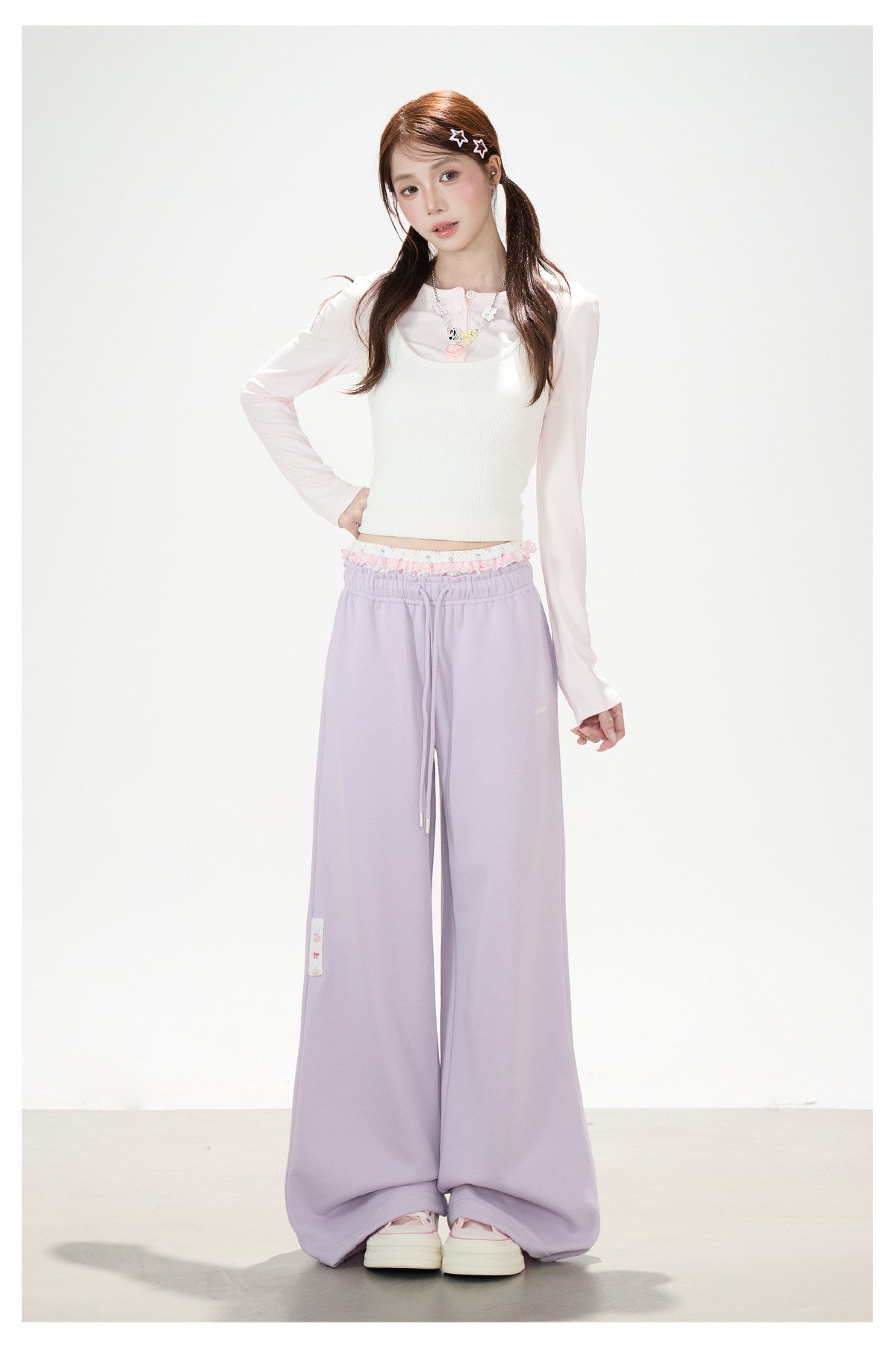 Purple Wide-Leg Sweatpants