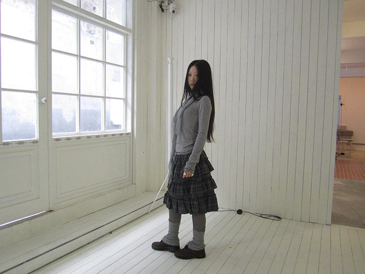 Vintage Gray Plaid Tiered Ruffle Skirt