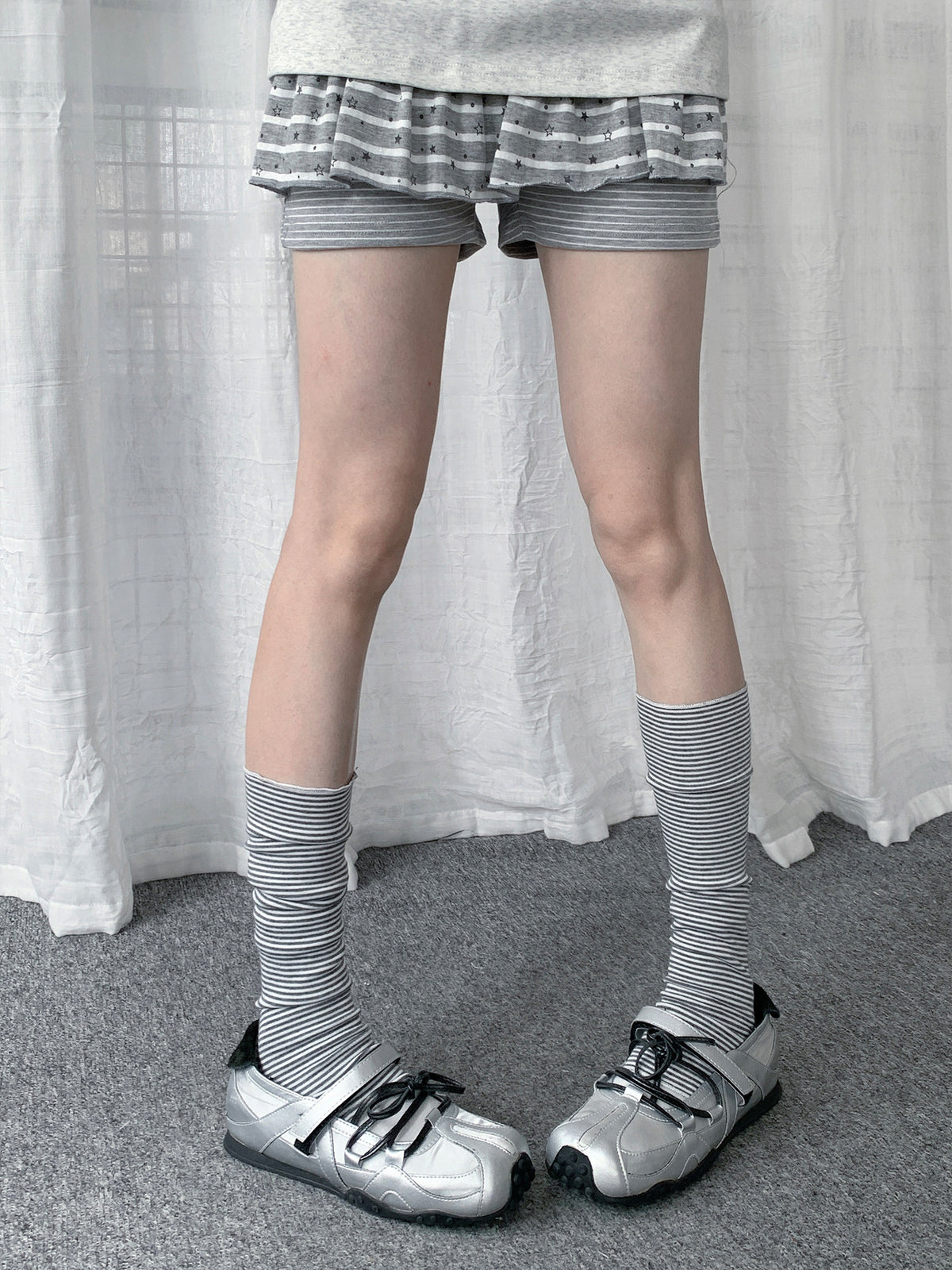 Fine Stripe Slouch Leg Warmers