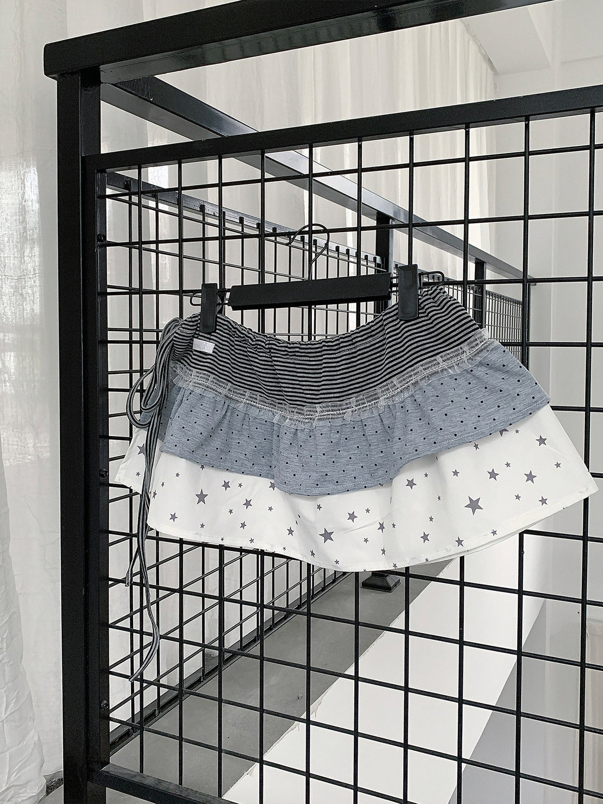 Star Polka Dot Patchwork Wrap Layering Skirt