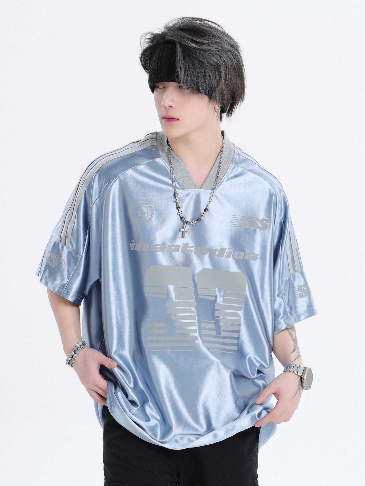 33 Ice Hockey Jersey — Glossy Finish V-Neck