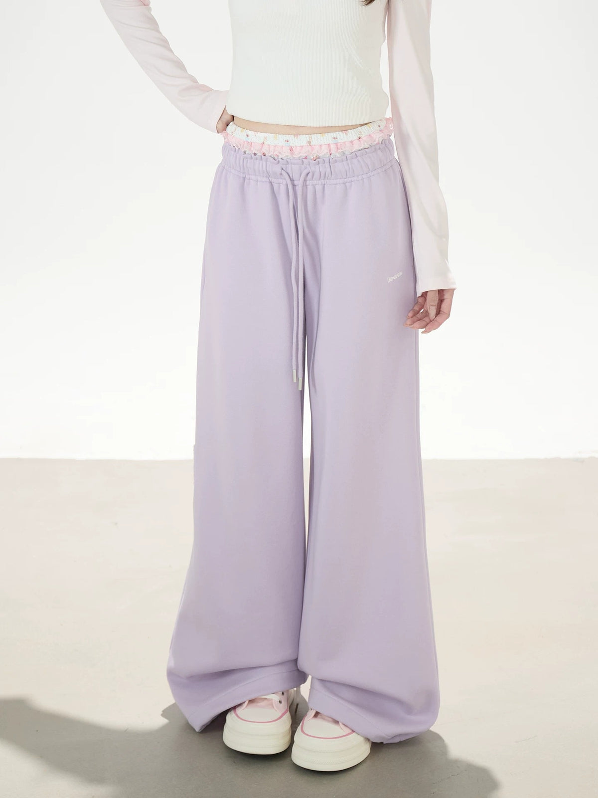 Purple Wide-Leg Sweatpants