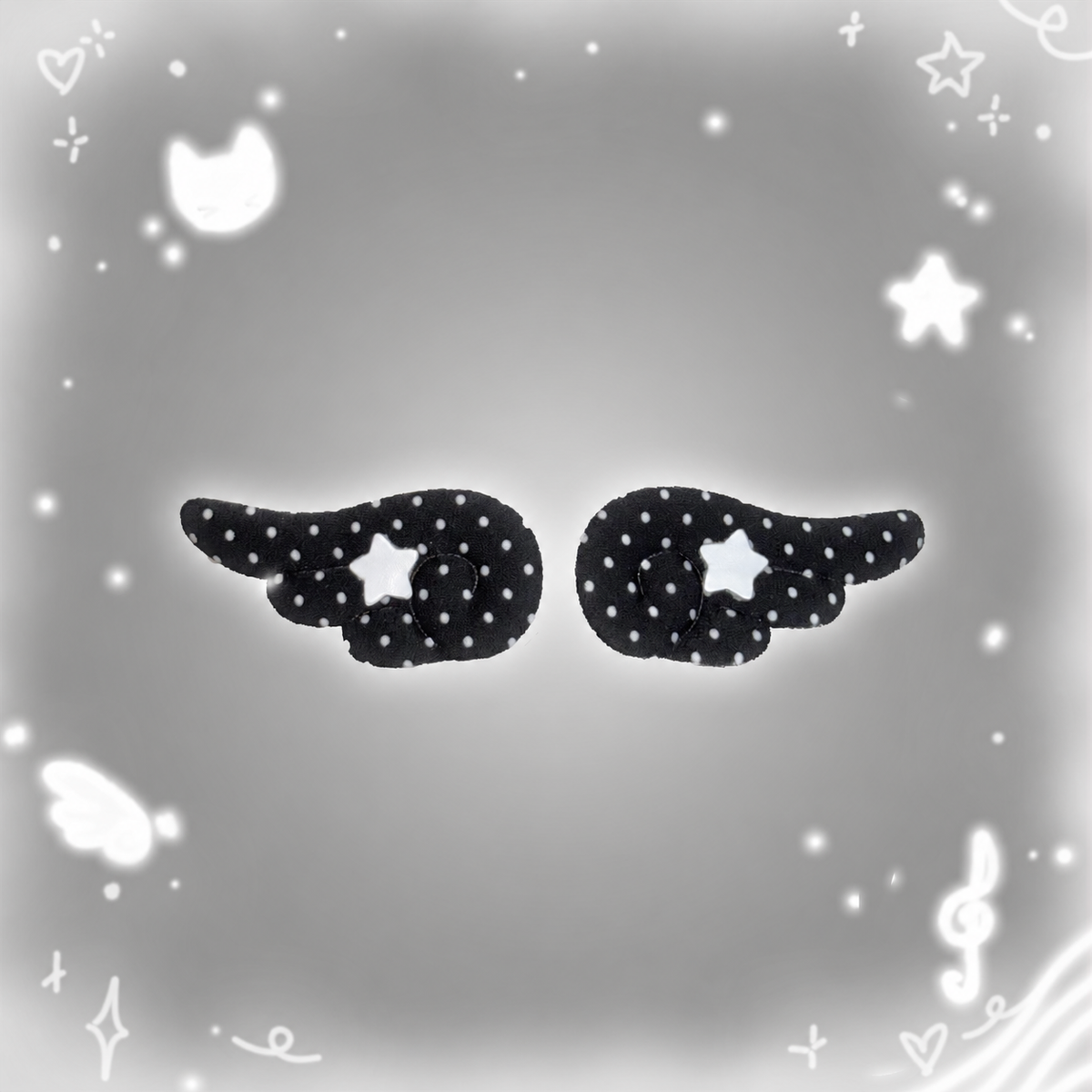 Polka Dot Star Wing Hair Clips