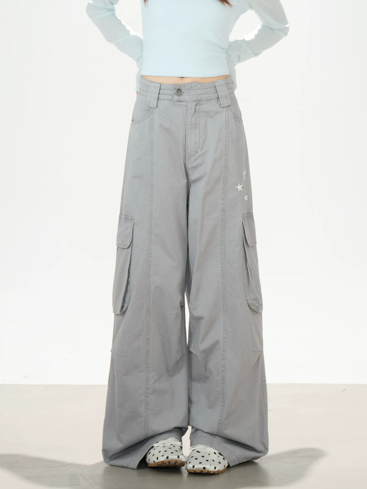 Star Deconstructed Wide-Leg Cargo Pants
