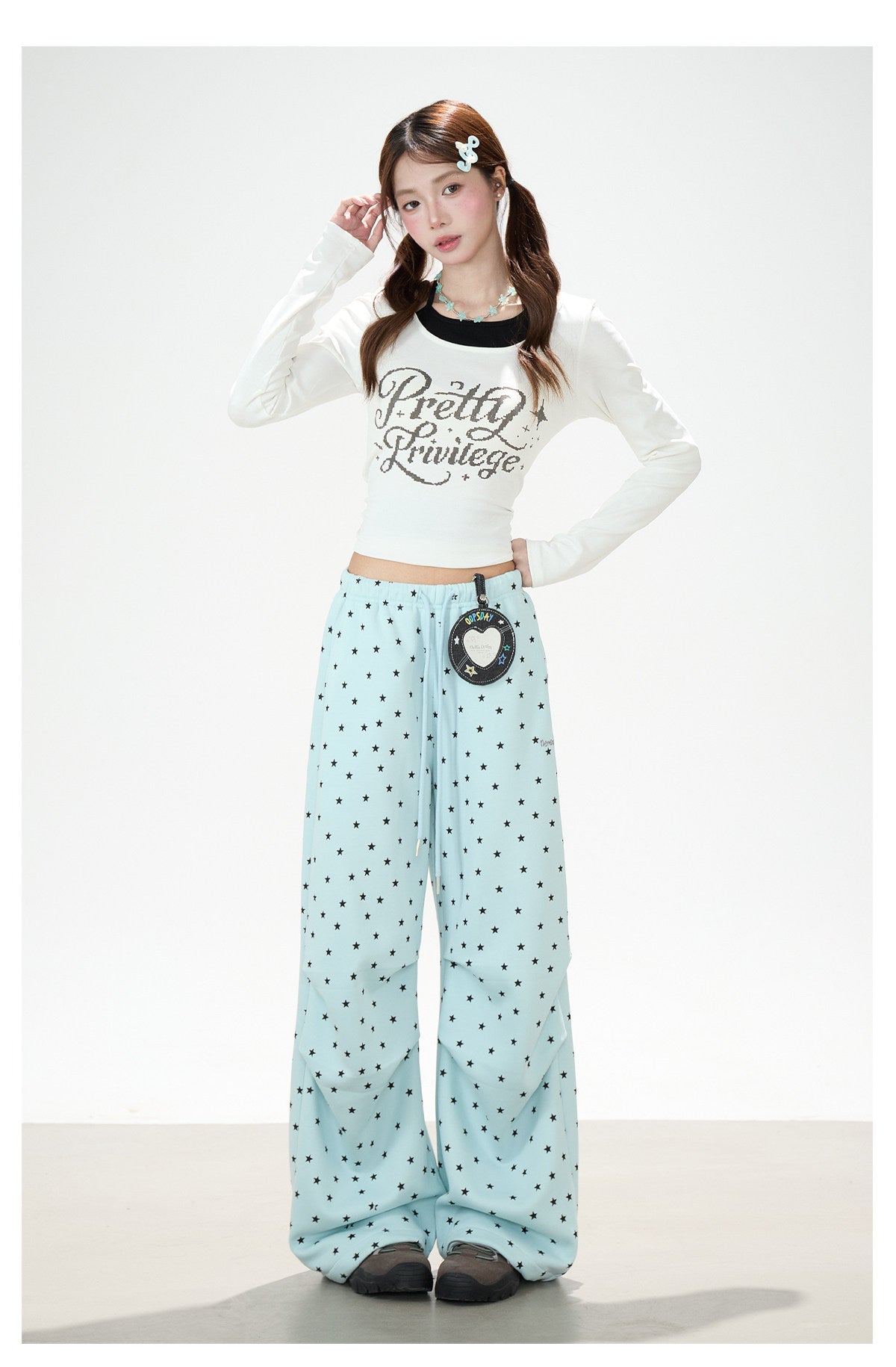 Allover Star Wide-Leg Sweatpants