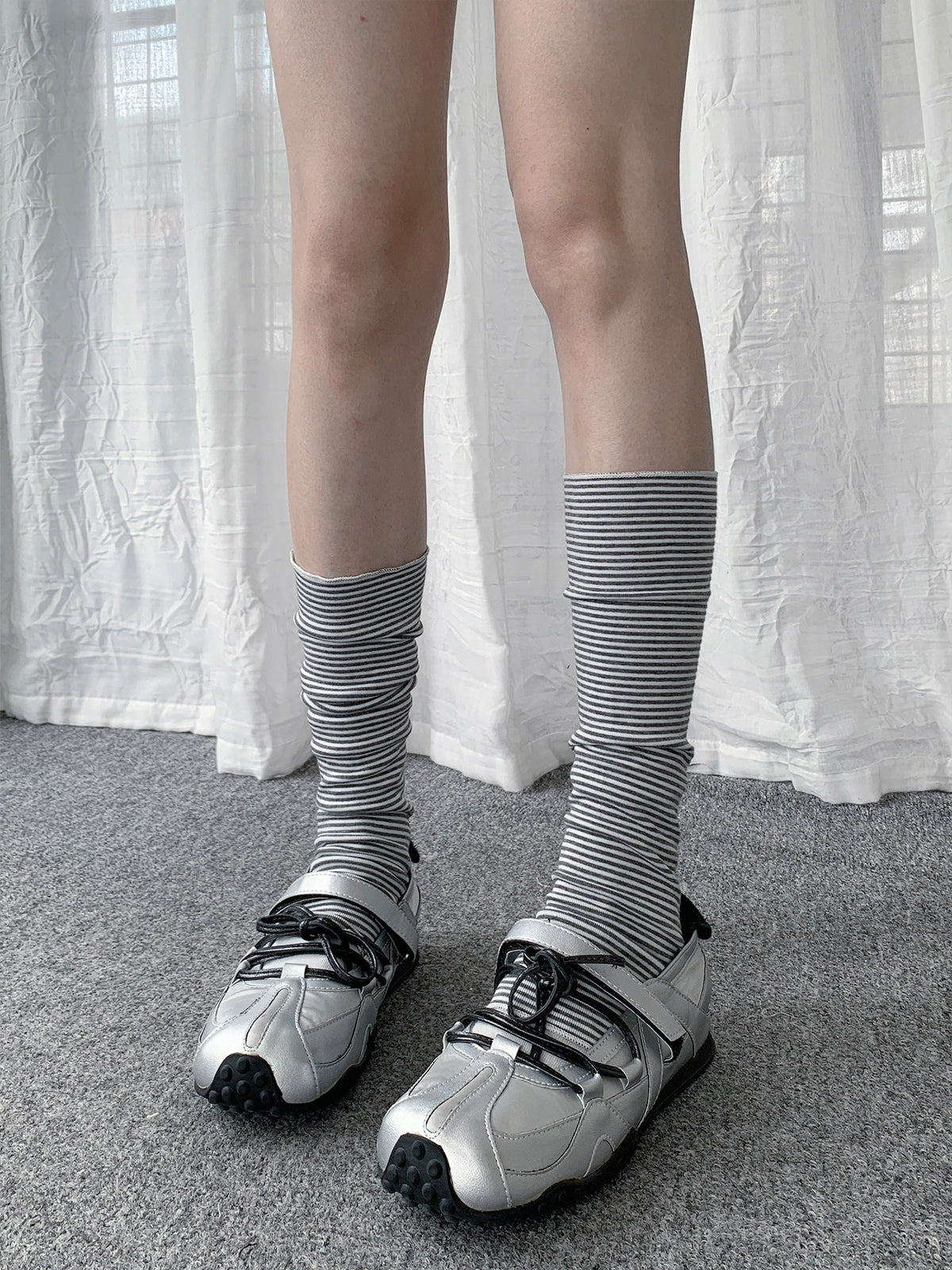 Fine Stripe Slouch Leg Warmers