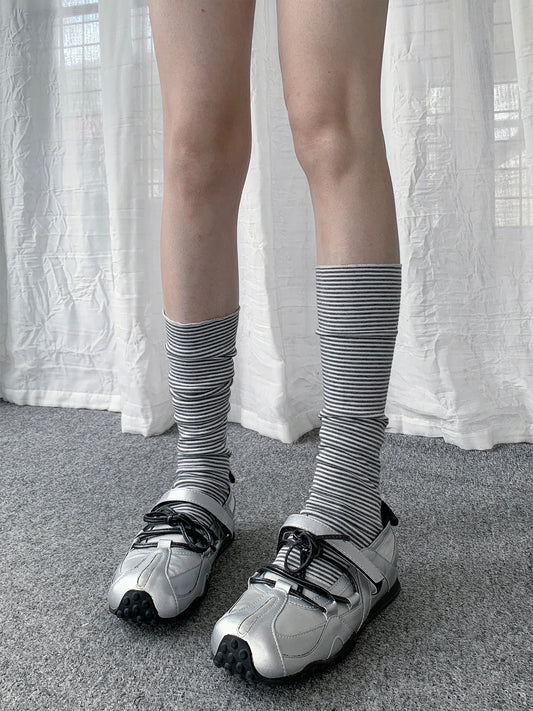 Fine Stripe Slouch Leg Warmers