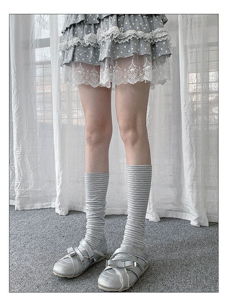 Polka Dot & Stripe Knee-High Socks
