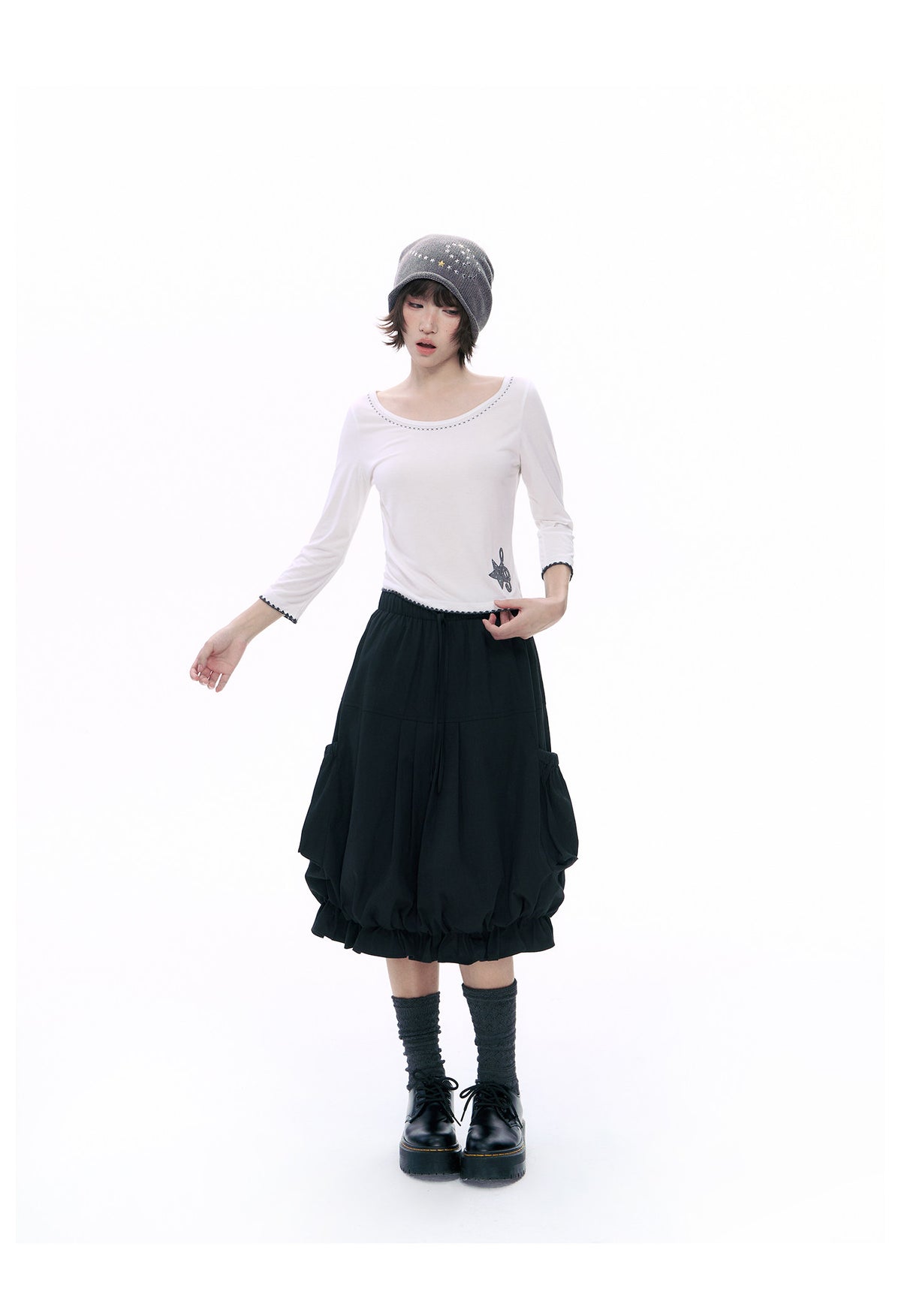 Music Star Back-Tie 3/4 Sleeve Top