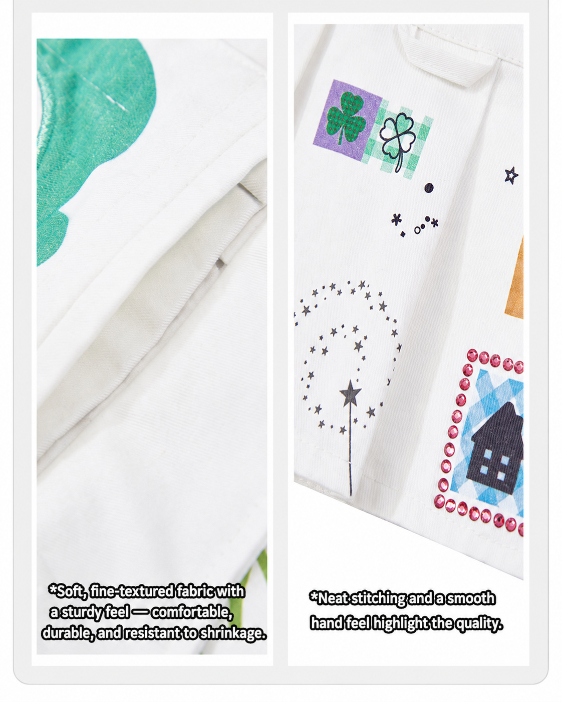 Lucky Clover White Skirt Overlay
