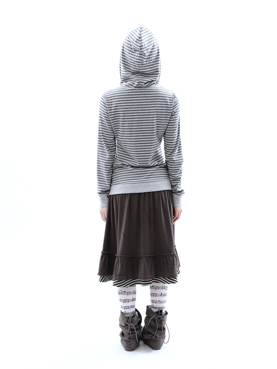 Heather Stripe Zip-Up Hoodie
