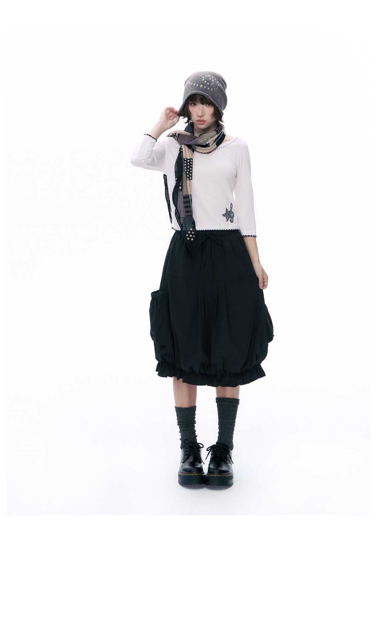 Music Star Back-Tie 3/4 Sleeve Top