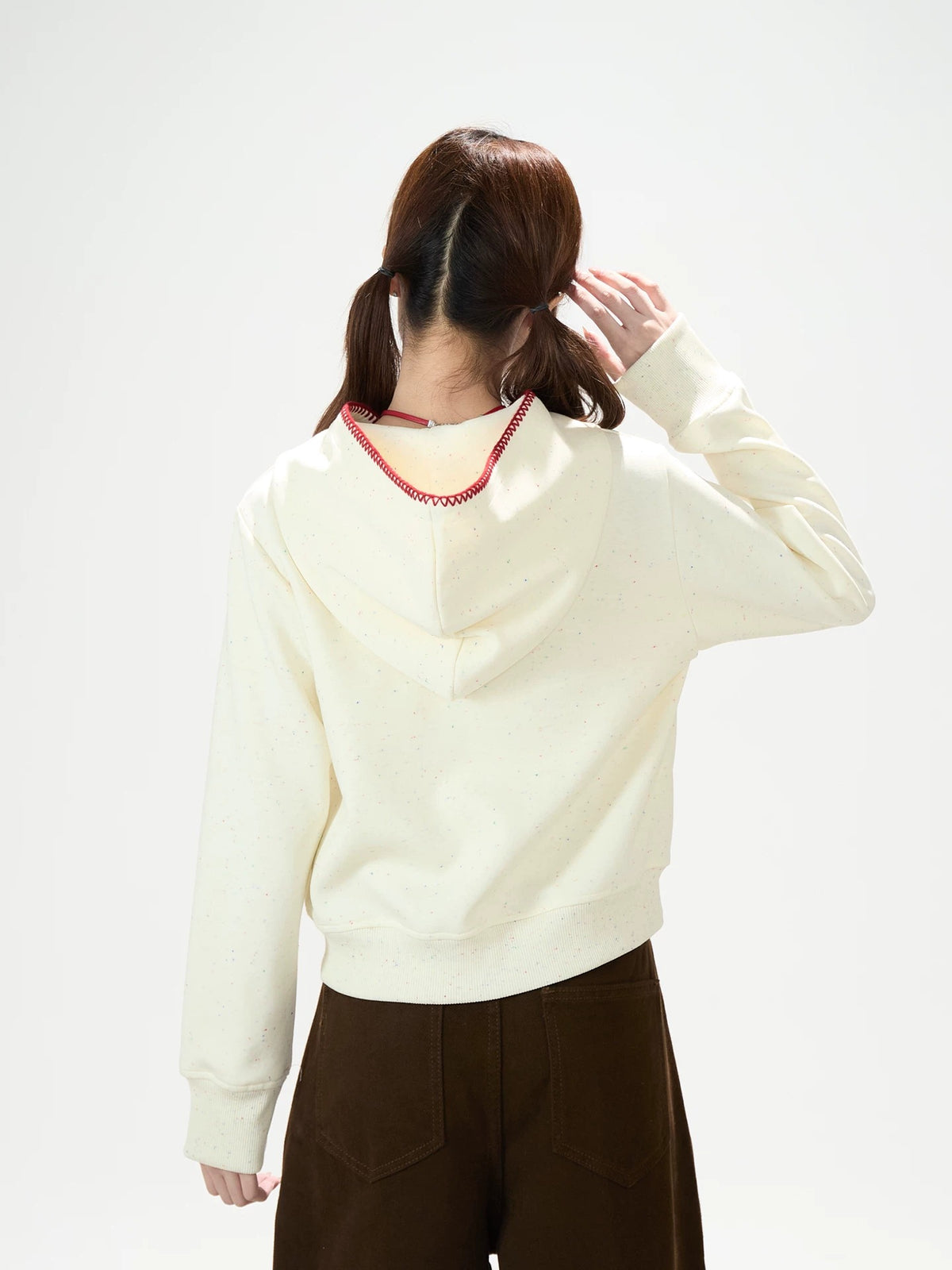 Apple Embroidered Hoodie & Floral Wide-Leg Sweatpants