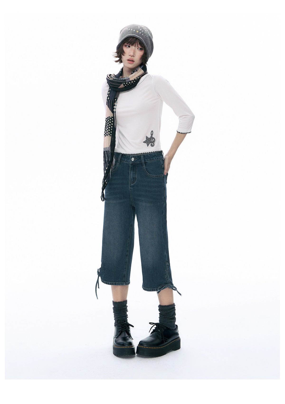 Music Star Back-Tie 3/4 Sleeve Top
