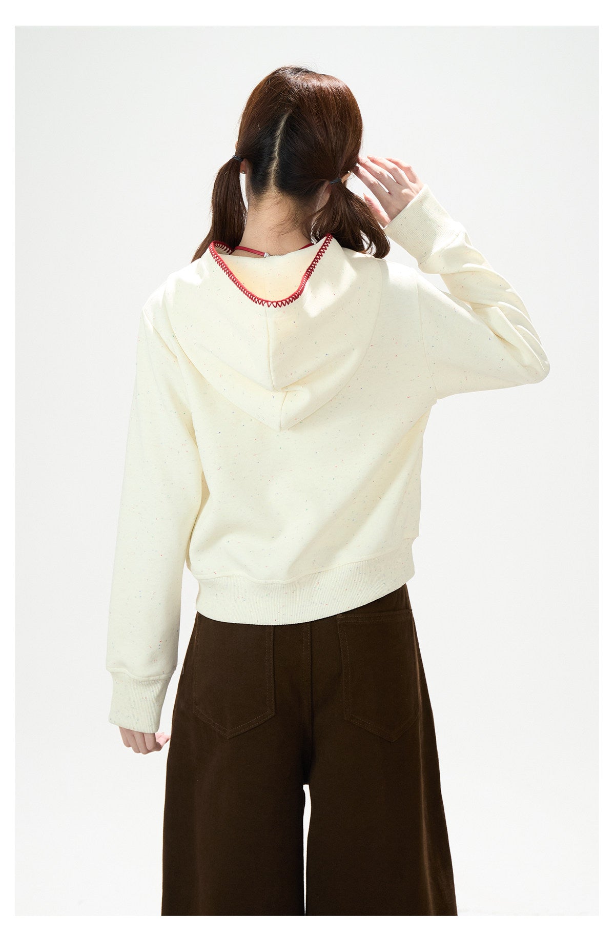 Apple Embroidered Hoodie & Floral Wide-Leg Sweatpants