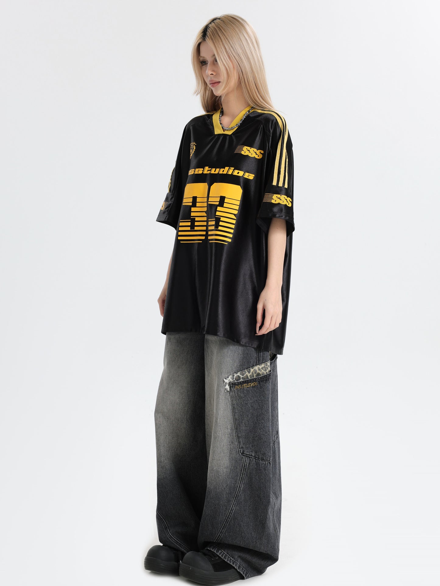 33 Ice Hockey Jersey — Glossy Finish V-Neck