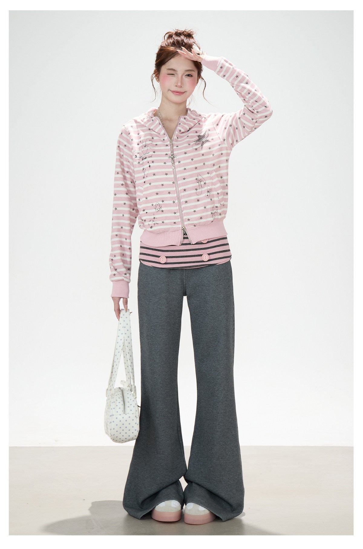 Striped Waist Flare Sweatpants