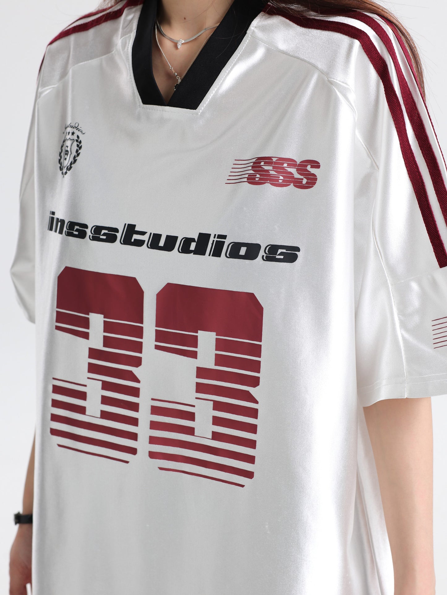 33 Ice Hockey Jersey — Glossy Finish V-Neck