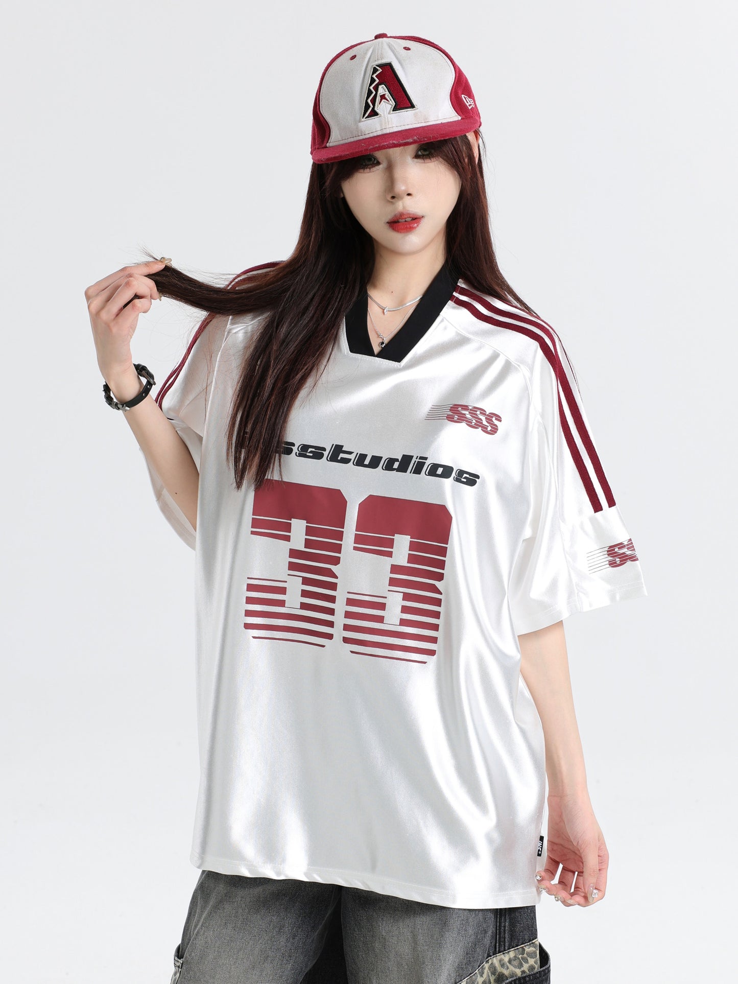33 Ice Hockey Jersey — Glossy Finish V-Neck