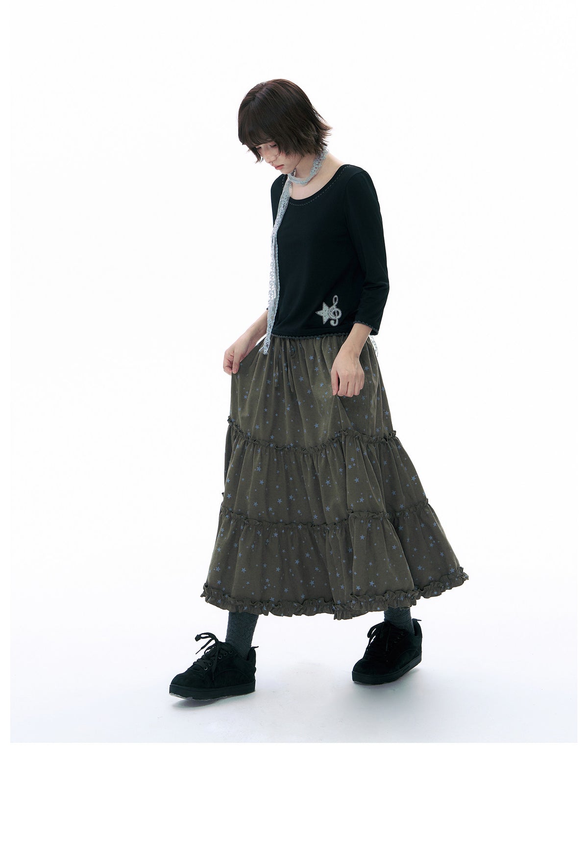 Music Star Back-Tie 3/4 Sleeve Top