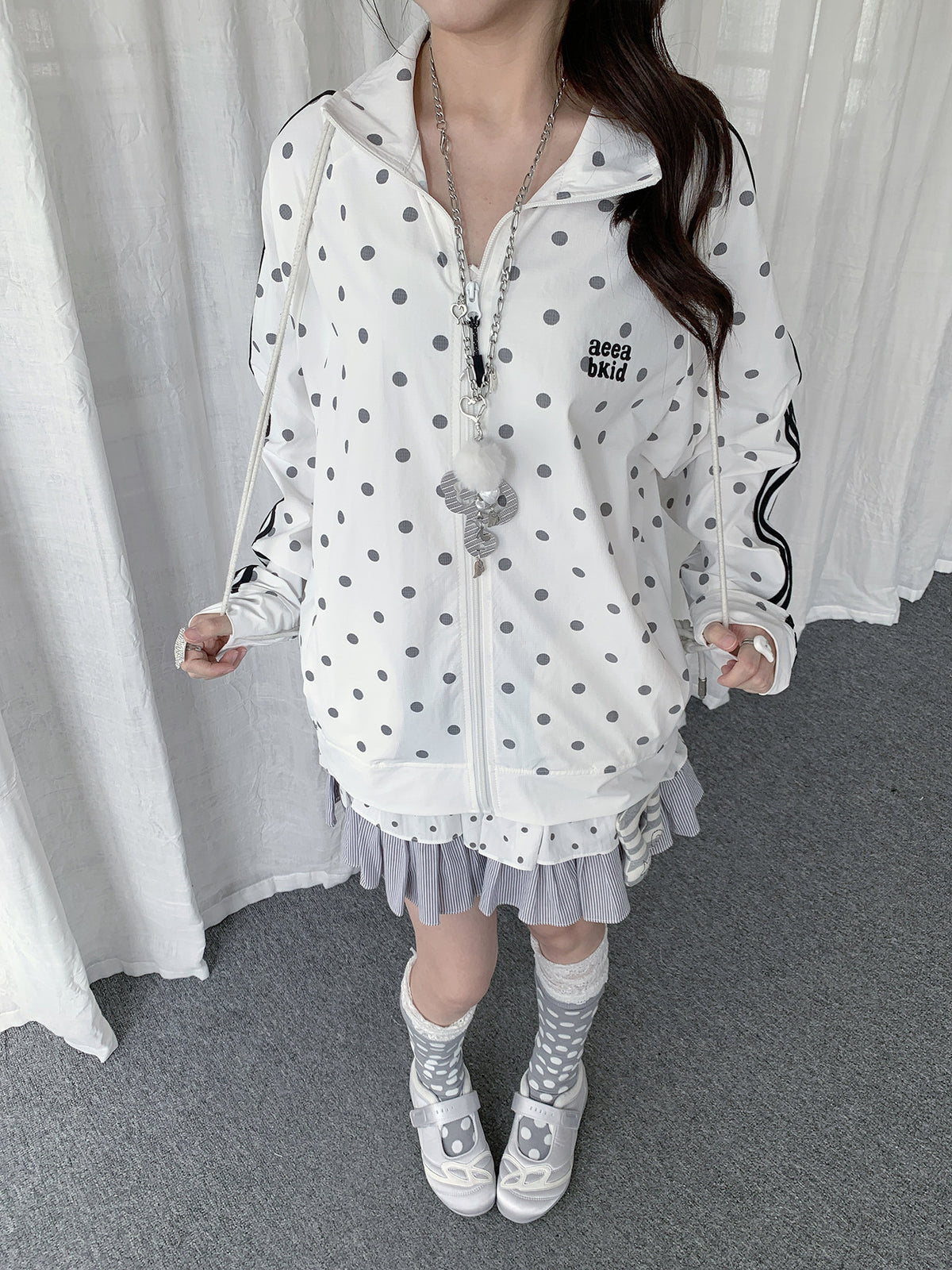 Polka Dot Sport Stripe Sun Protection Jacket