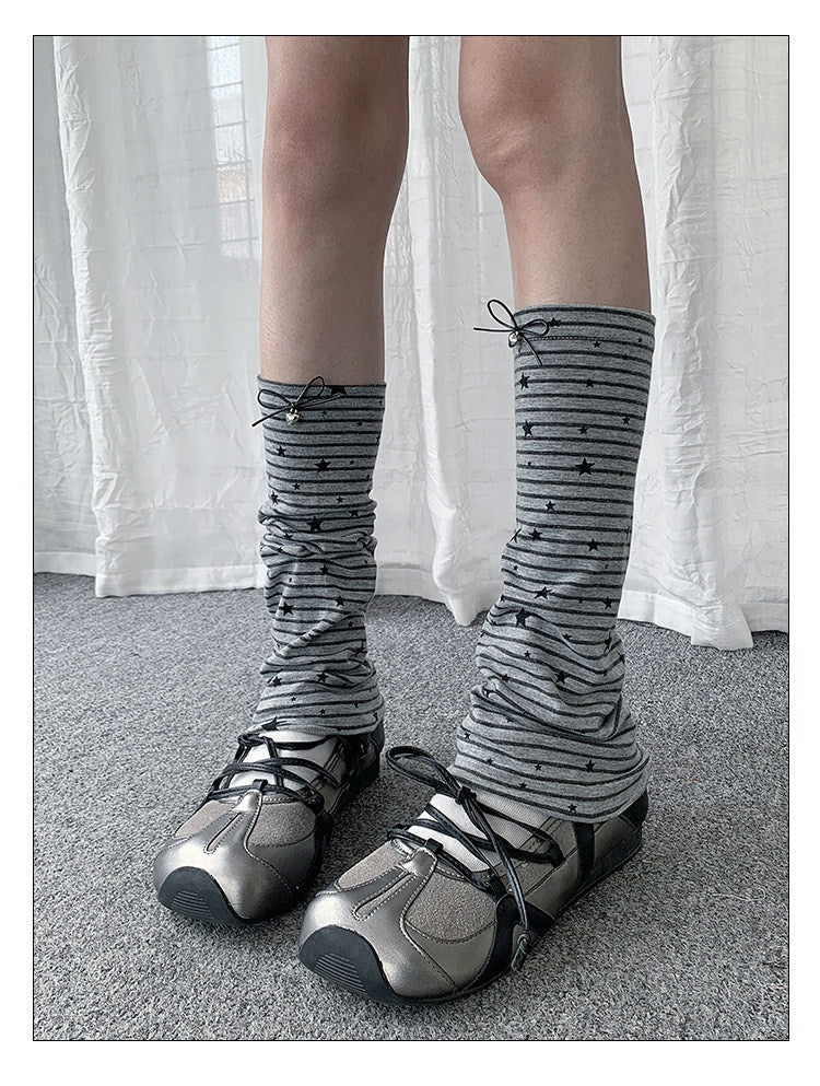 Star Stripe Bow Slouch Leg Warmers