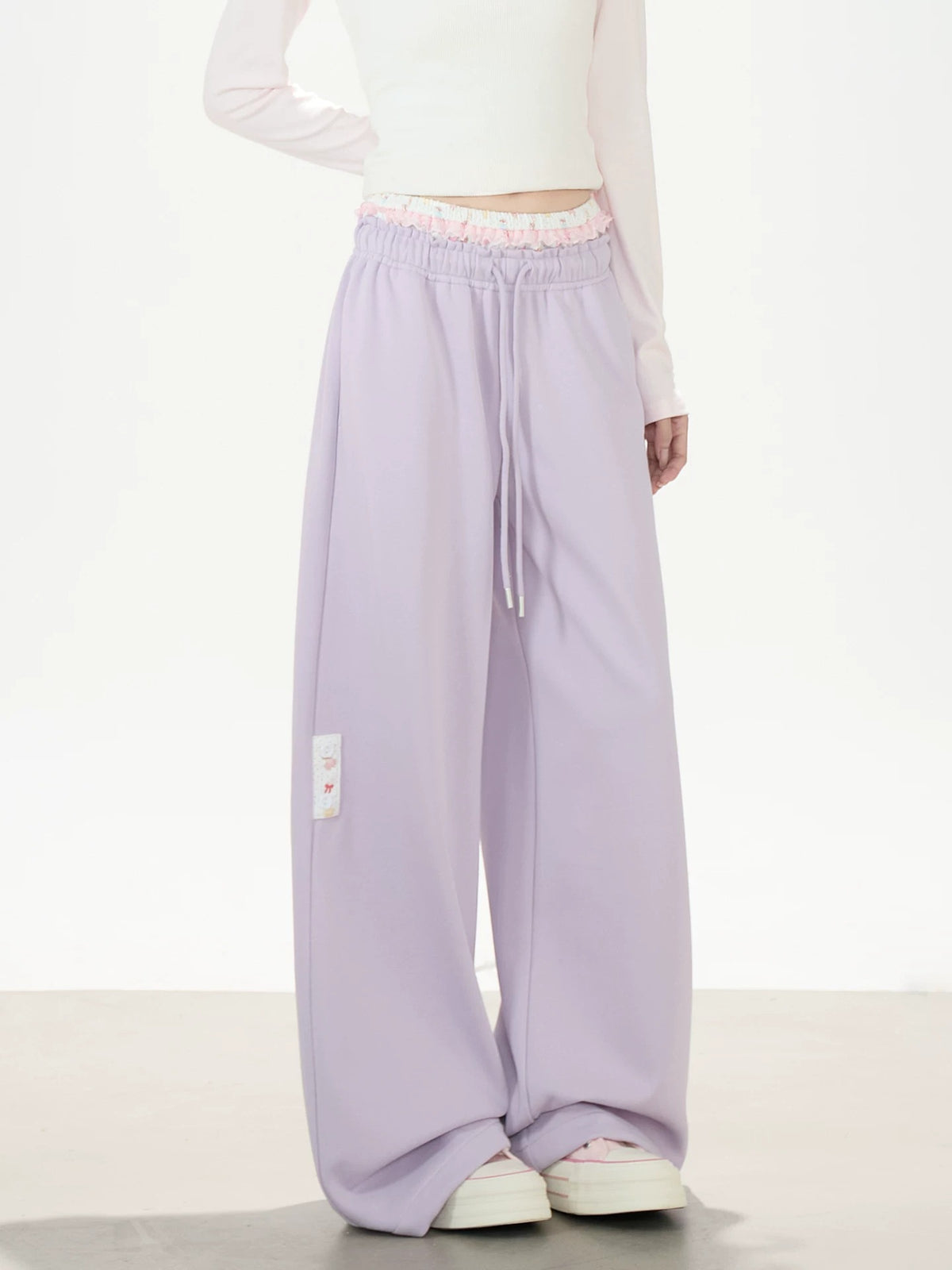 Purple Wide-Leg Sweatpants