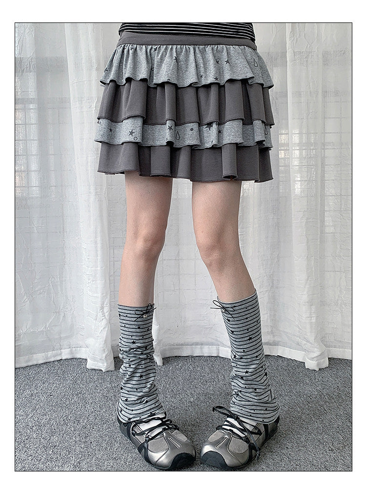 Star Stripe Bow Slouch Leg Warmers