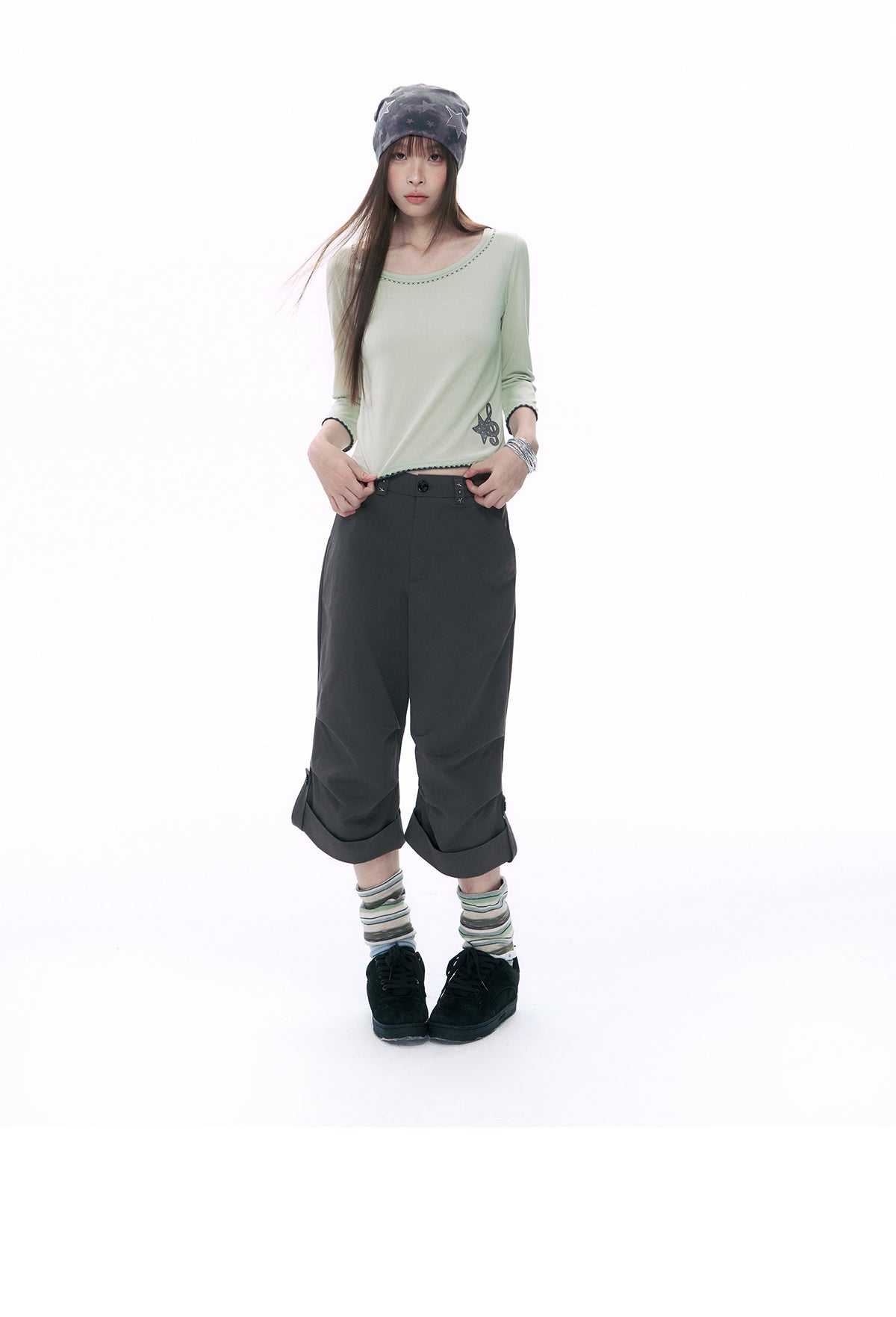 Music Star Back-Tie 3/4 Sleeve Top