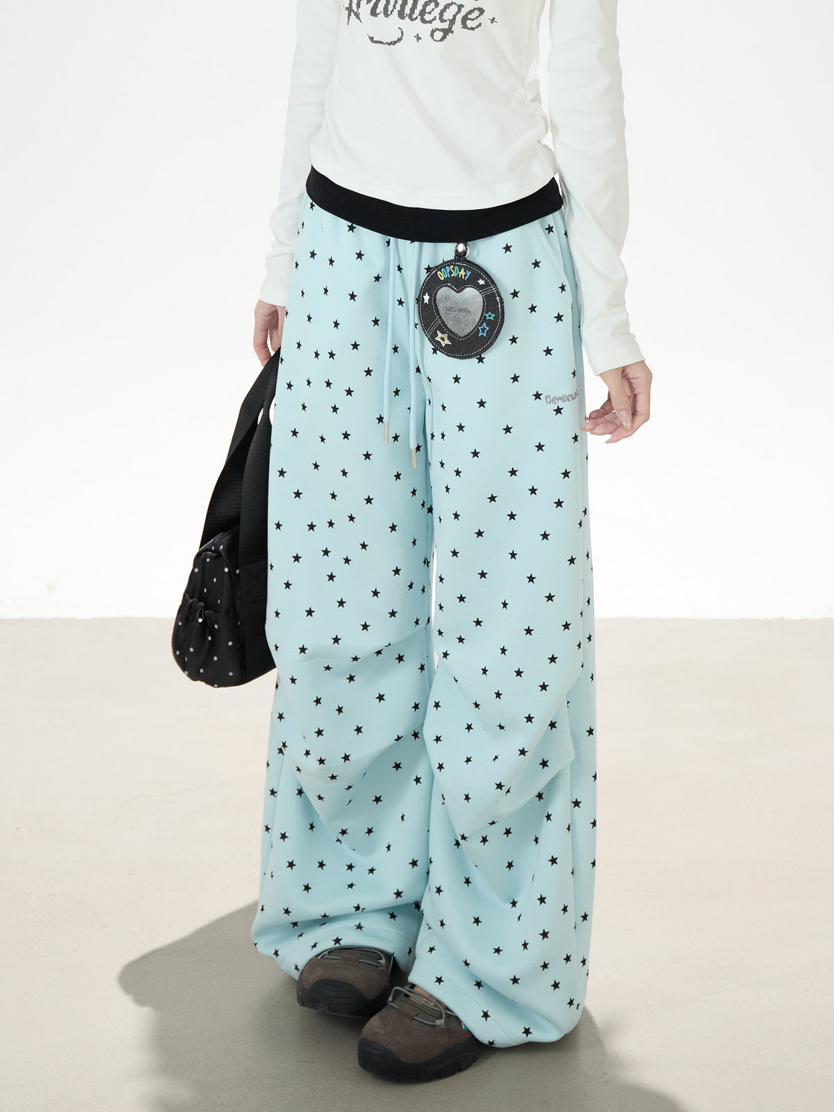Allover Star Wide-Leg Sweatpants