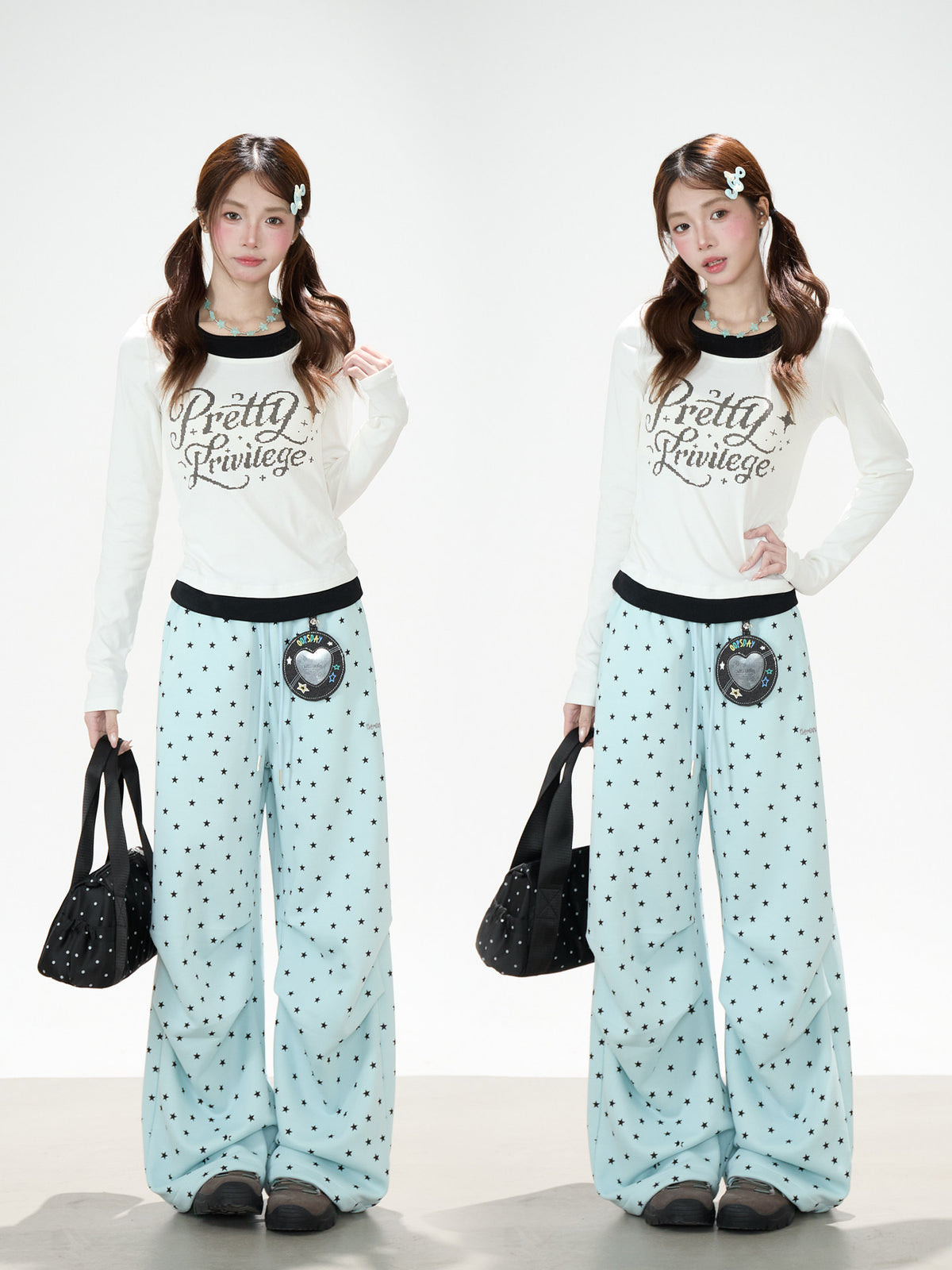 Allover Star Wide-Leg Sweatpants