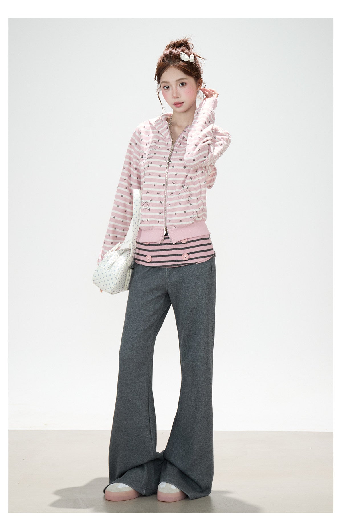 Striped Waist Flare Sweatpants