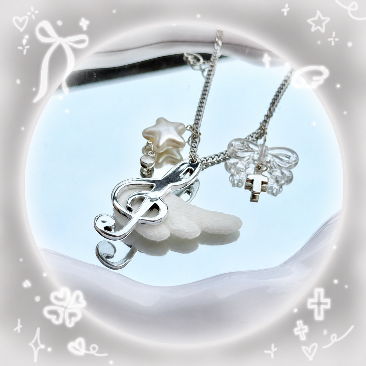 Angel Music Note Wing Charm Accessories