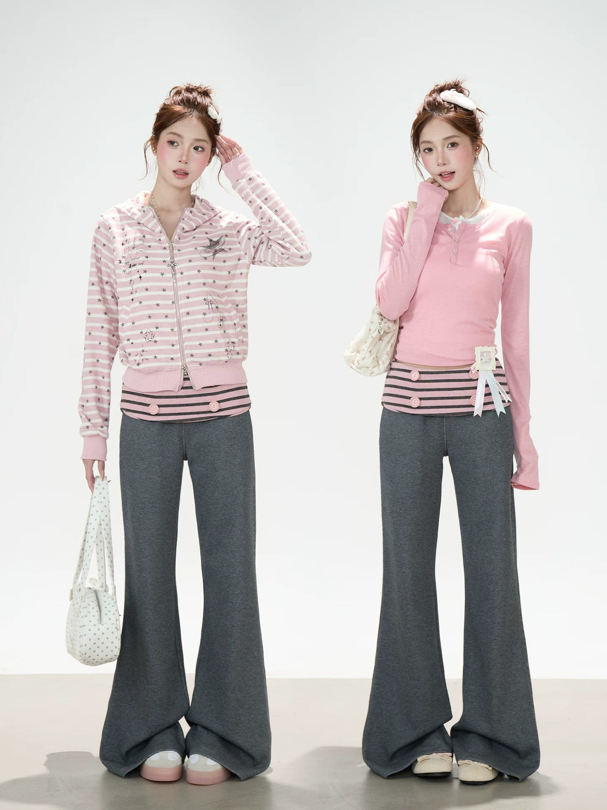 Striped Waist Flare Sweatpants