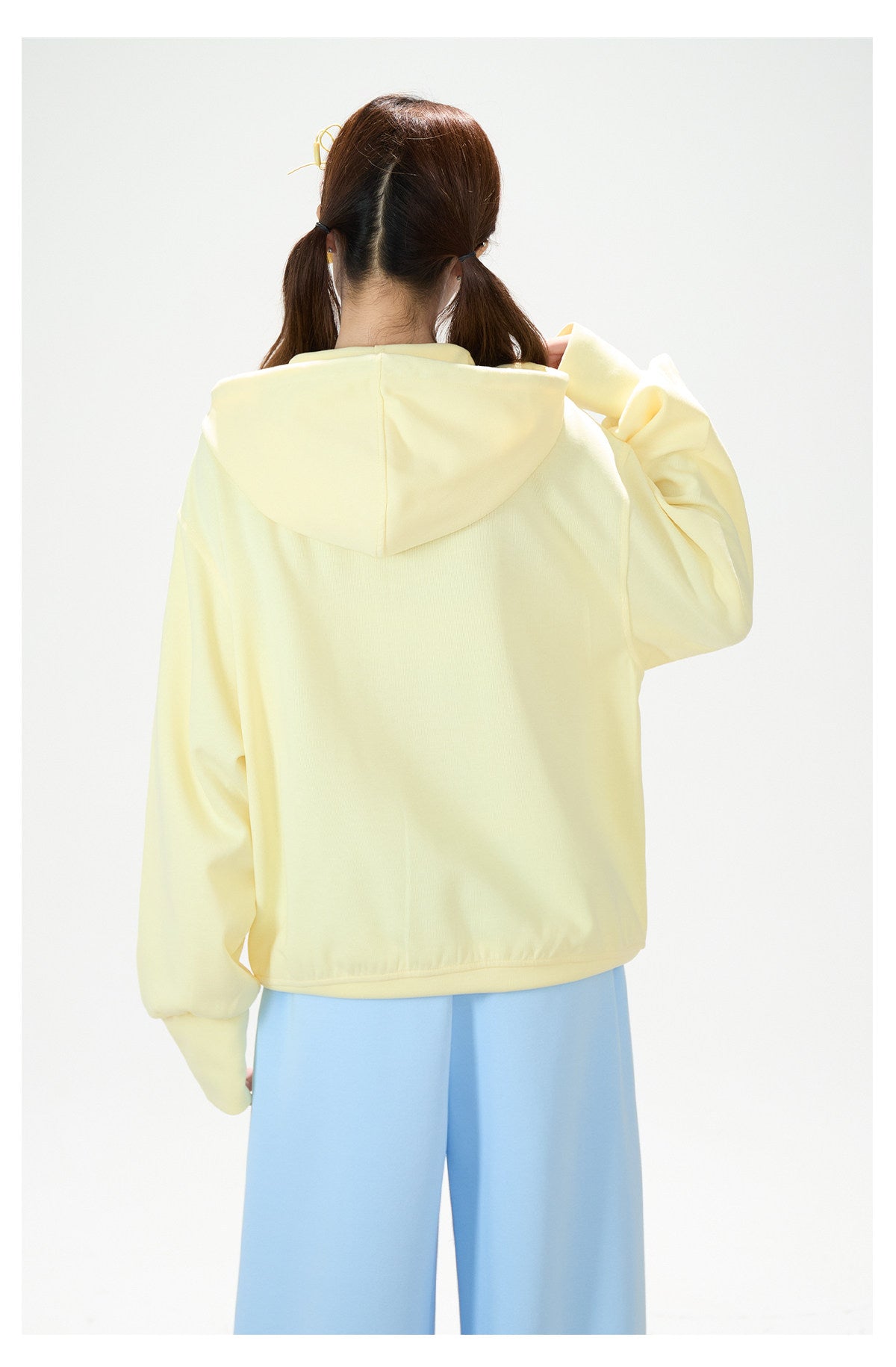 Hand-Drawn Polka-Dot Zip-Up Hoodie & Pink Ruffle Mini Skirt