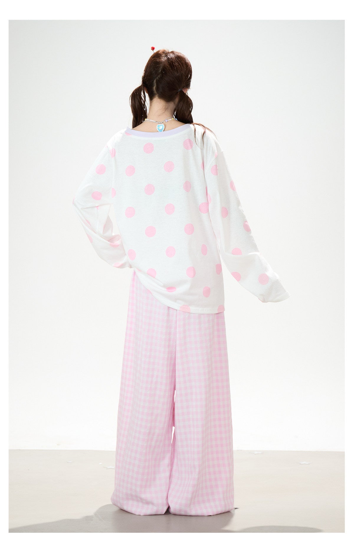 Gingham Oversized Wide-Leg Cargo Pants