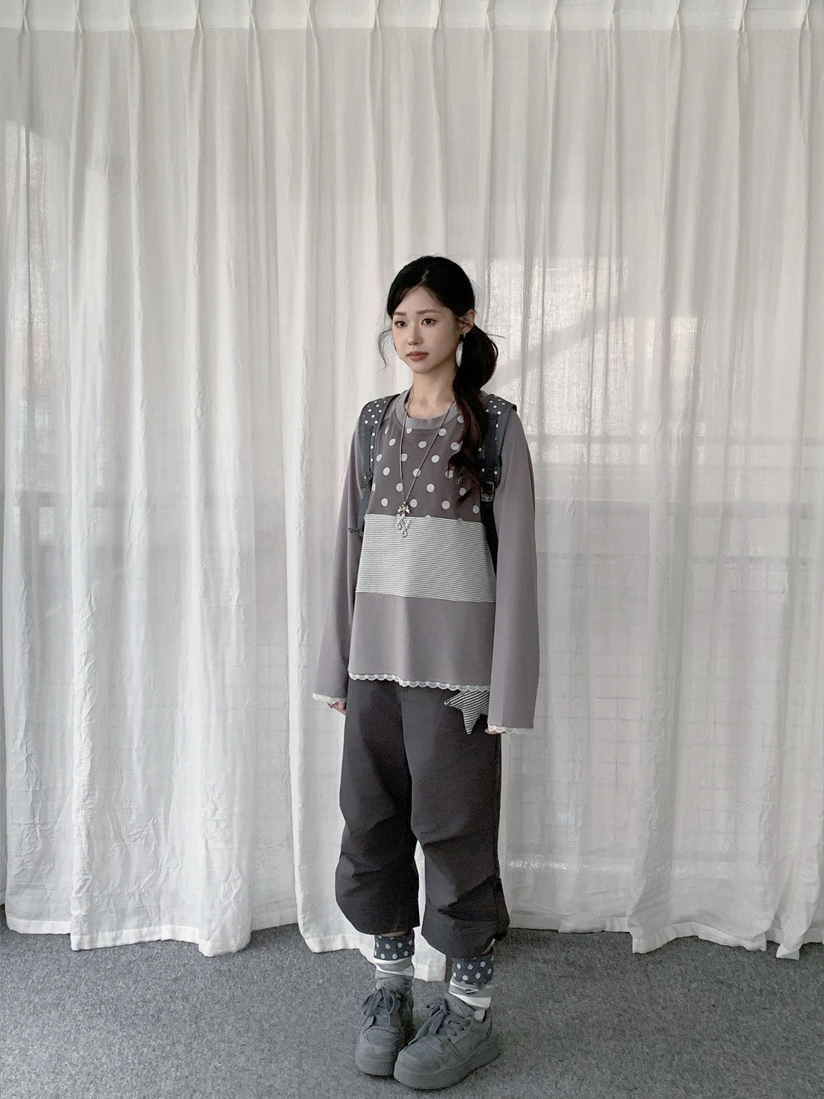 Cuffed Cropped Wide-Leg Pants